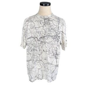 Vintage 90s All Over Print Map T-Shirt Single Stitch Colorado XL Mens Graphic